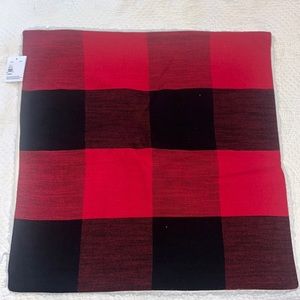 Pottery Barn Bryce Check Sherpa Pillow Cover